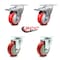 Service Caster 4 Inch Red Polyurethane Wheel Swivel Top Plate Caster Total Lock Brakes, 2PK SCC-TTL20S414-PPUB-RED-2-S-2 - alternate 3